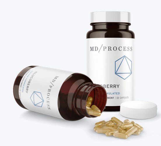 GlucoBerry product bottles